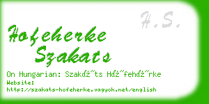 hofeherke szakats business card